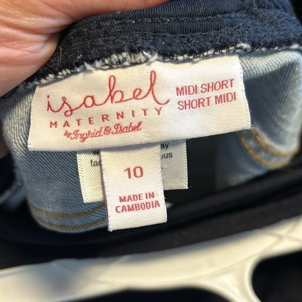 Isabel Maternity Midi Short Jean Shorts - Picture 3 of 3